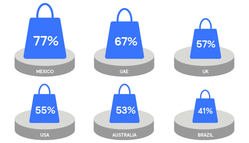 graphic describing merchants offering BNPL by country